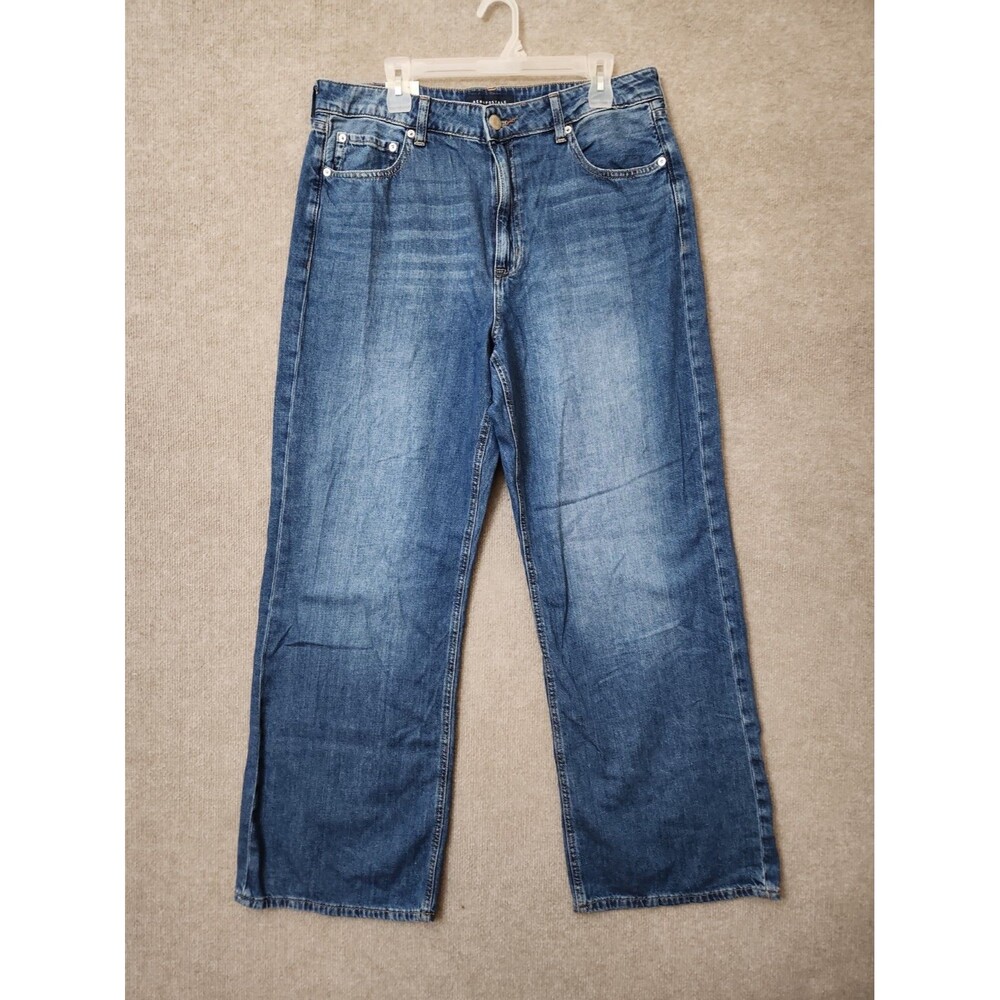 Aeropostale High Rise Wide Leg Jeans Womens 14 Blue Medium Wash Non Stretch NEW